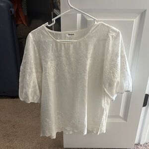 Elegant White Embroidered Blouse